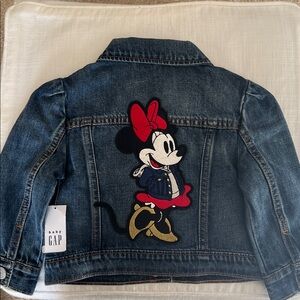18-24 Month Baby GAP Dark Blue Kids Jean Jacket with Minnie Mouse Embroidery NWT